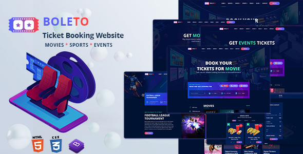 Boleto Online Ticket Booking Website HTML Template By Pixelaxis 